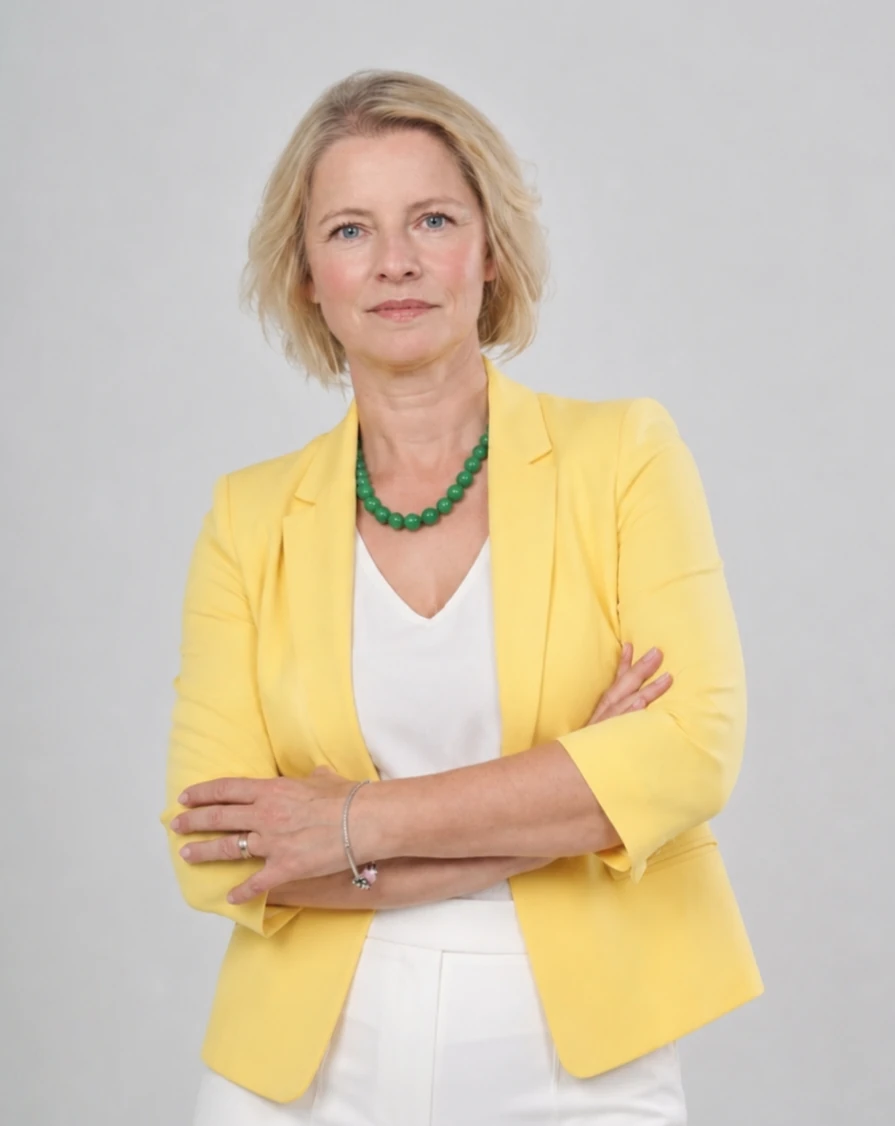 Urška Skok Klima v rumenem suknjiču